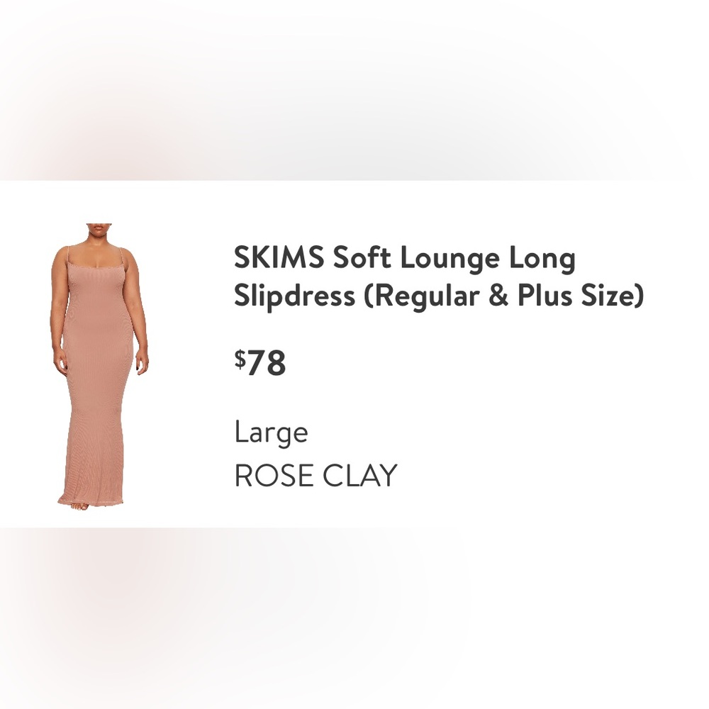 Skims Soft Lounge Long Slipdress-Color Rose Clay
